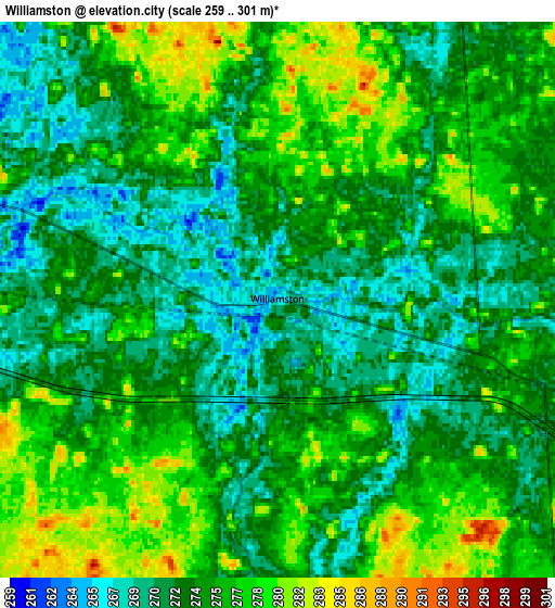 Zoom OUT 2x Williamston, United States elevation map