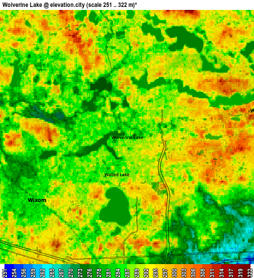 Zoom OUT 2x Wolverine Lake, United States elevation map