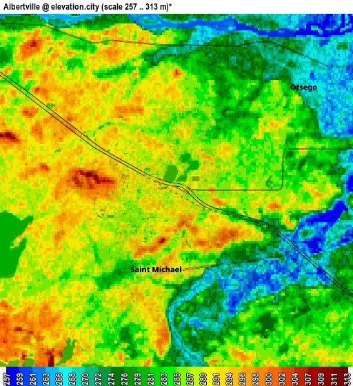 Zoom OUT 2x Albertville, United States elevation map