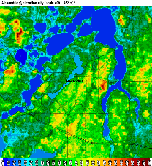 Zoom OUT 2x Alexandria, United States elevation map