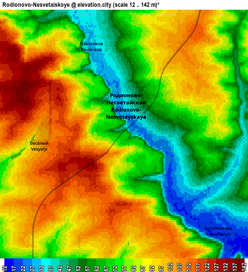 Zoom OUT 2x Rodionovo-Nesvetaiskoye, Russia elevation map