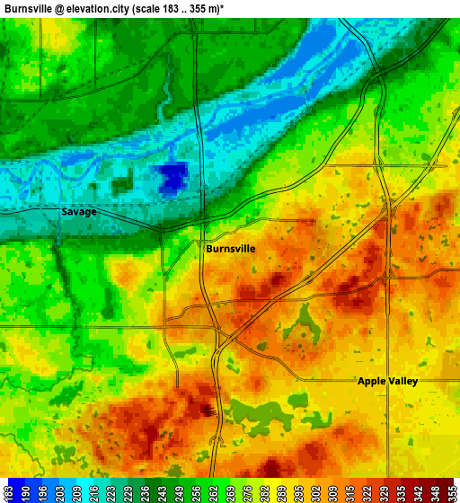 Zoom OUT 2x Burnsville, United States elevation map