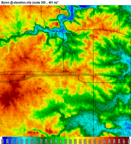 Zoom OUT 2x Byron, United States elevation map