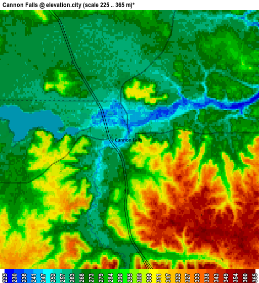 Zoom OUT 2x Cannon Falls, United States elevation map