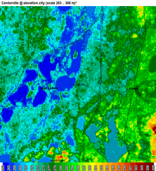 Zoom OUT 2x Centerville, United States elevation map