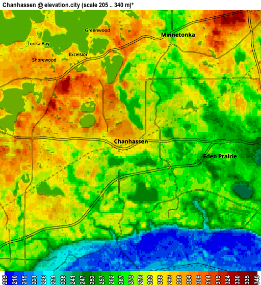 Zoom OUT 2x Chanhassen, United States elevation map