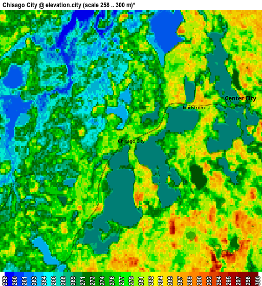 Zoom OUT 2x Chisago City, United States elevation map