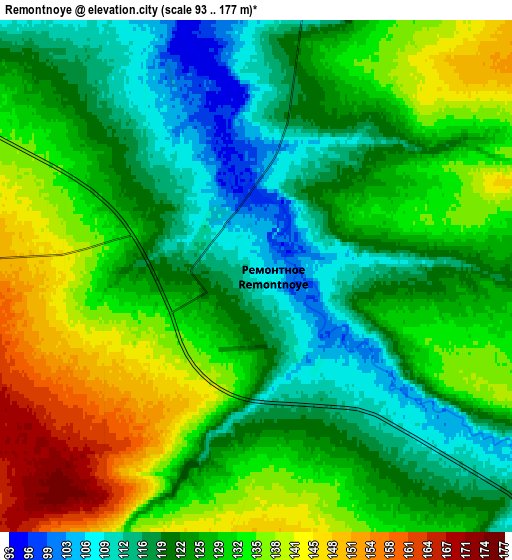 Zoom OUT 2x Remontnoye, Russia elevation map