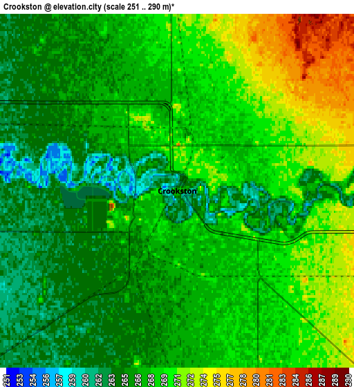 Zoom OUT 2x Crookston, United States elevation map