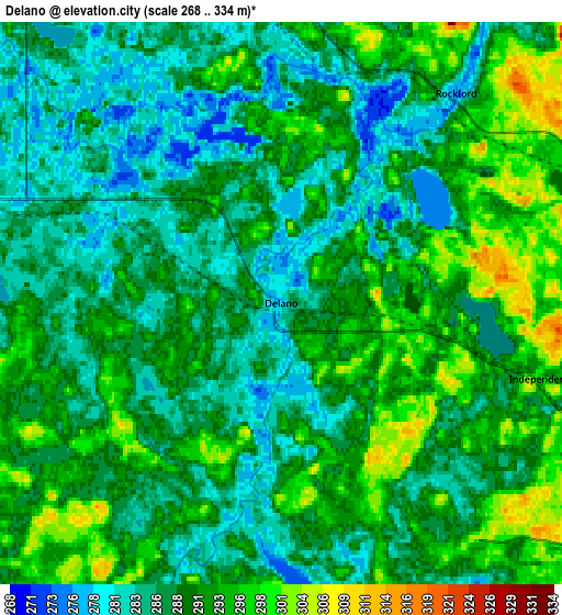 Zoom OUT 2x Delano, United States elevation map