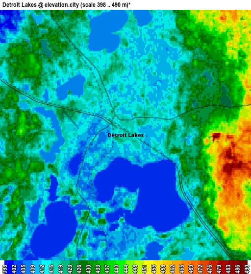 Zoom OUT 2x Detroit Lakes, United States elevation map