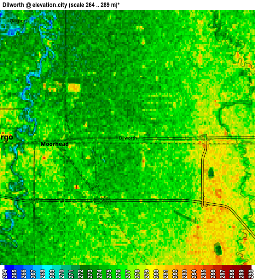 Zoom OUT 2x Dilworth, United States elevation map