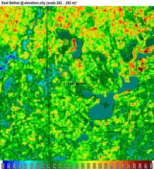 Zoom OUT 2x East Bethel, United States elevation map