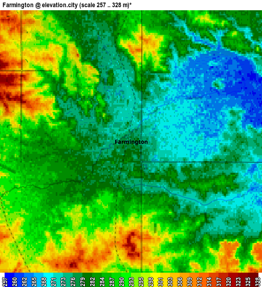 Zoom OUT 2x Farmington, United States elevation map