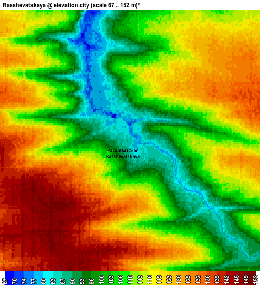 Zoom OUT 2x Rasshevatskaya, Russia elevation map