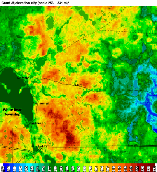 Zoom OUT 2x Grant, United States elevation map