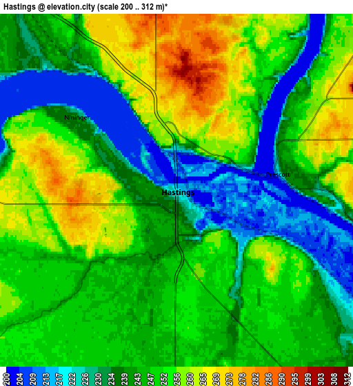 Zoom OUT 2x Hastings, United States elevation map