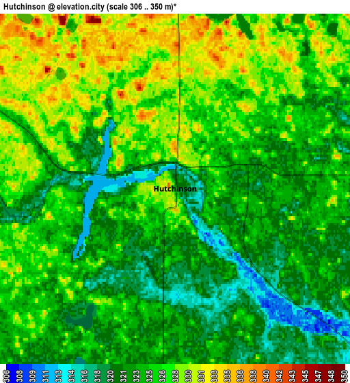 Zoom OUT 2x Hutchinson, United States elevation map