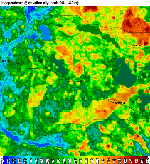 Zoom OUT 2x Independence, United States elevation map