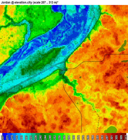 Zoom OUT 2x Jordan, United States elevation map