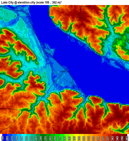 Zoom OUT 2x Lake City, United States elevation map