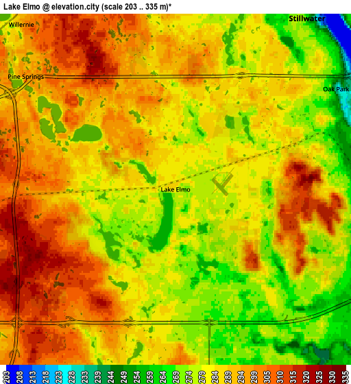 Zoom OUT 2x Lake Elmo, United States elevation map