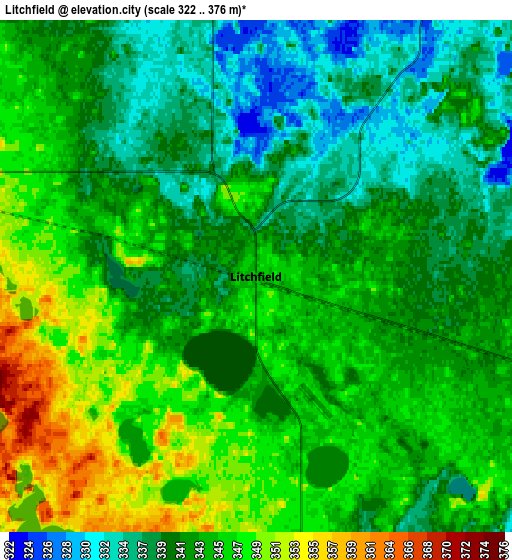 Zoom OUT 2x Litchfield, United States elevation map