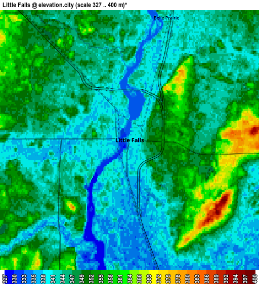 Zoom OUT 2x Little Falls, United States elevation map