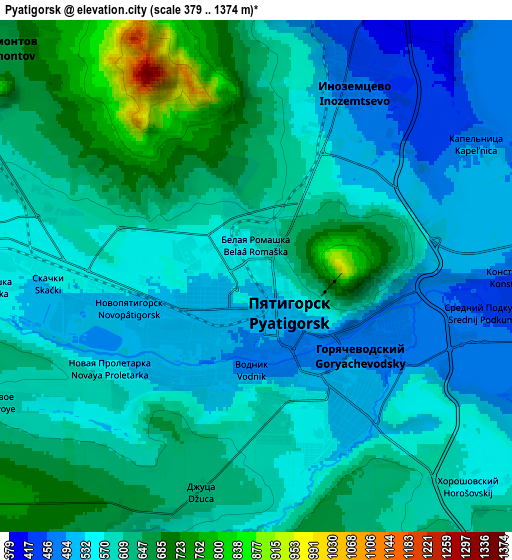 Zoom OUT 2x Pyatigorsk, Russia elevation map