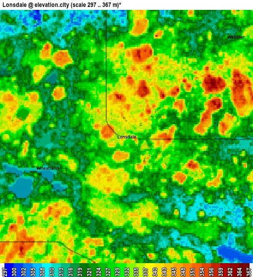 Zoom OUT 2x Lonsdale, United States elevation map