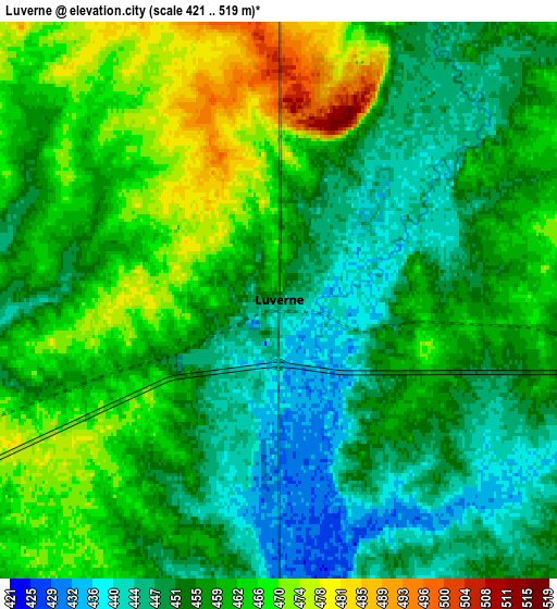 Zoom OUT 2x Luverne, United States elevation map