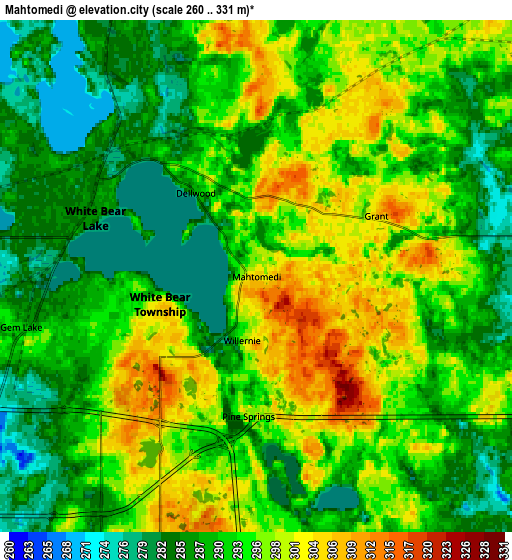 Zoom OUT 2x Mahtomedi, United States elevation map