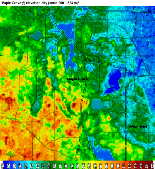 Zoom OUT 2x Maple Grove, United States elevation map