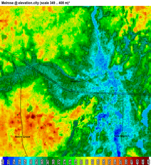 Zoom OUT 2x Melrose, United States elevation map