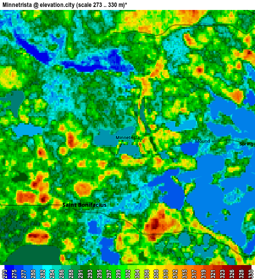 Zoom OUT 2x Minnetrista, United States elevation map