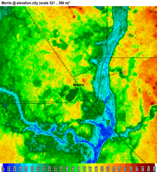 Zoom OUT 2x Morris, United States elevation map