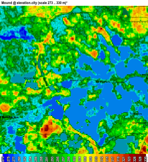 Zoom OUT 2x Mound, United States elevation map