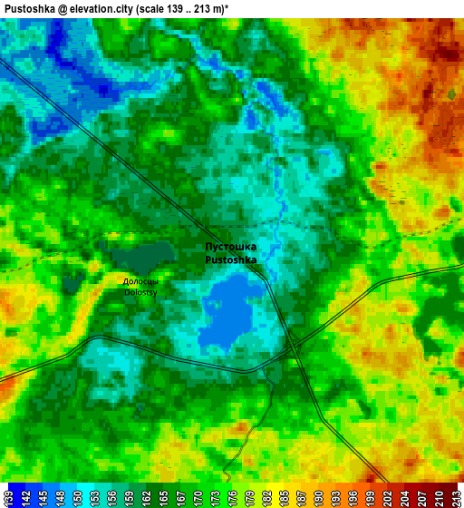 Zoom OUT 2x Pustoshka, Russia elevation map