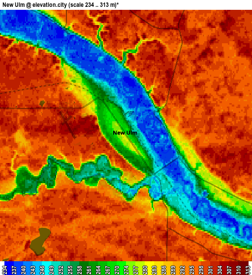 Zoom OUT 2x New Ulm, United States elevation map