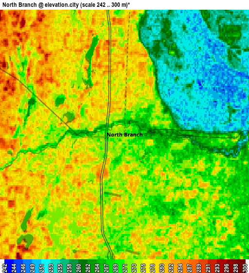 Zoom OUT 2x North Branch, United States elevation map