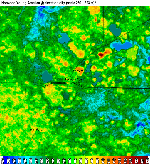 Zoom OUT 2x Norwood Young America, United States elevation map