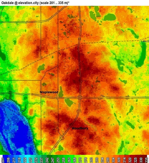 Zoom OUT 2x Oakdale, United States elevation map