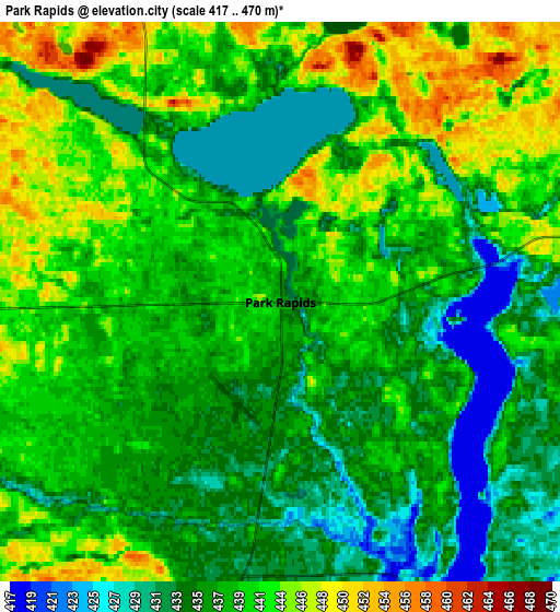 Zoom OUT 2x Park Rapids, United States elevation map