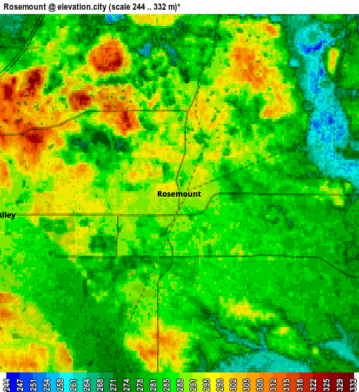 Zoom OUT 2x Rosemount, United States elevation map