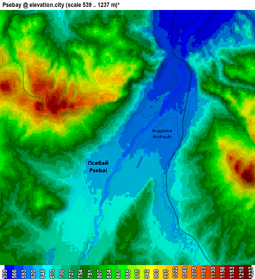 Zoom OUT 2x Psebay, Russia elevation map