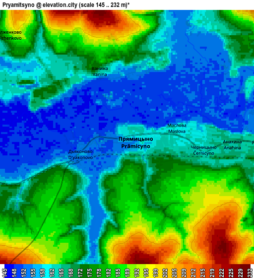 Zoom OUT 2x Pryamitsyno, Russia elevation map