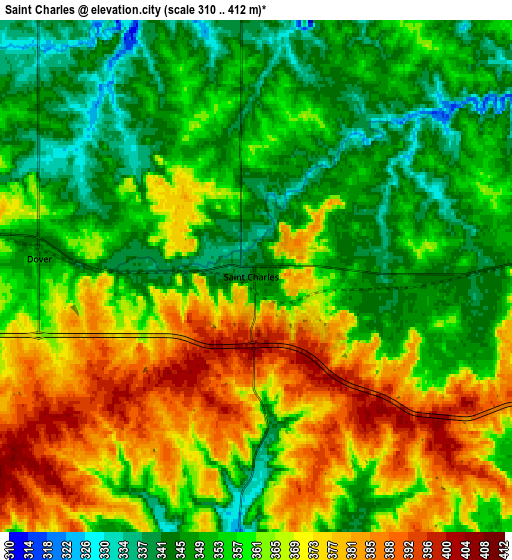 Zoom OUT 2x Saint Charles, United States elevation map