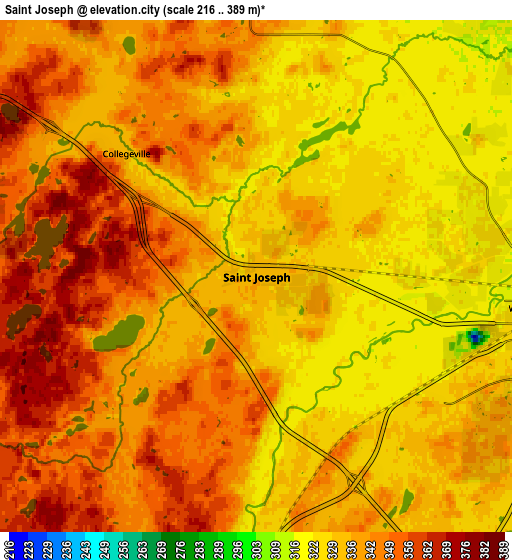 Zoom OUT 2x Saint Joseph, United States elevation map