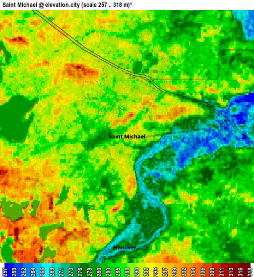 Zoom OUT 2x Saint Michael, United States elevation map