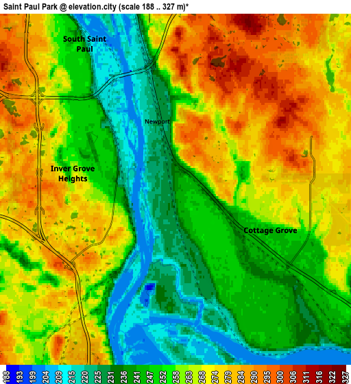 Zoom OUT 2x Saint Paul Park, United States elevation map